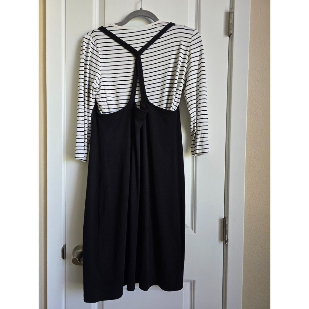 Bossini Black Slip Dress and Striped Tee Size XL